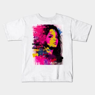 Modern woman in pop-art style portait Kids T-Shirt